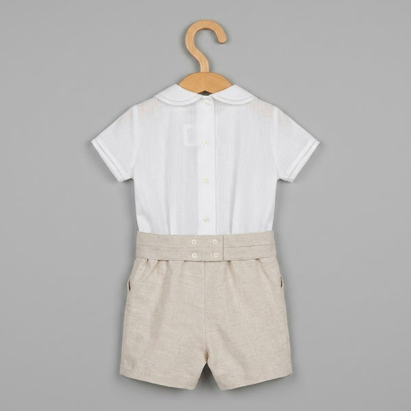 Conjunto 499 Lino con Fajín - Blanco Roto