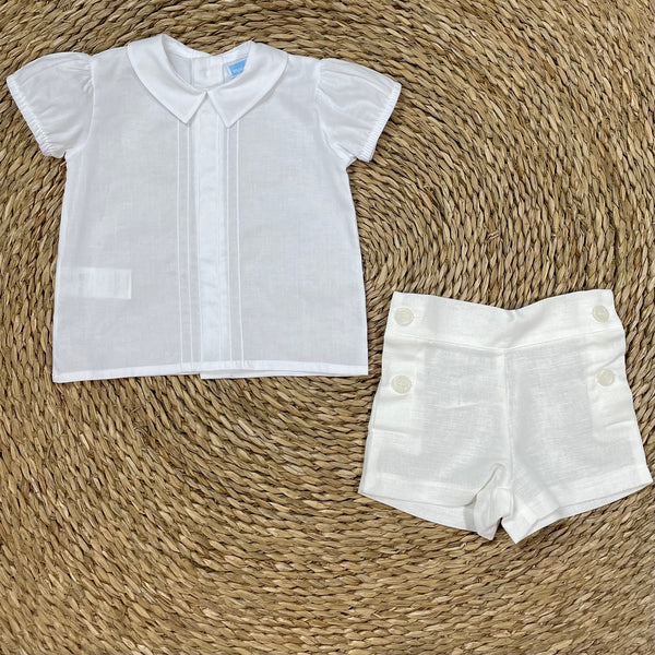 Conjunto Plisado - Blanco/Natural