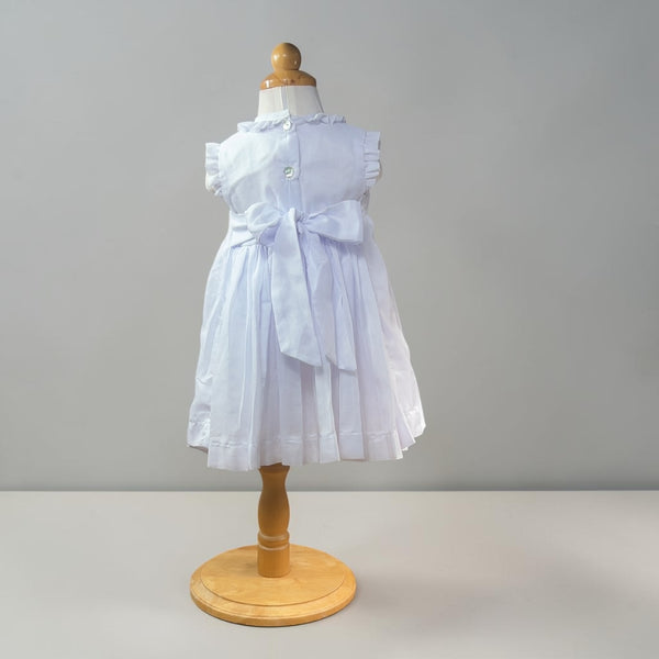 Vestido Smock Flores - Blanco