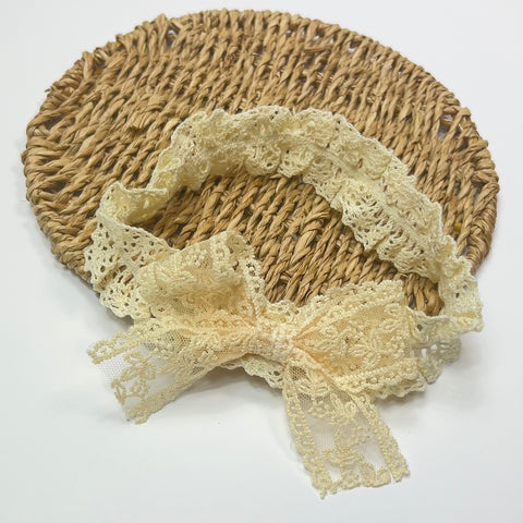 Vincha Encaje Lazo - Ivory