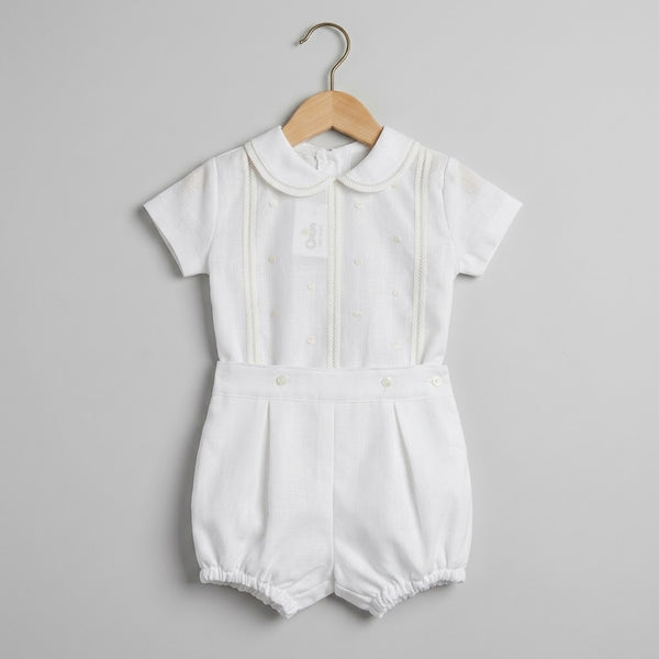 Conjunto 482 Batista Inglesa Bordada - Blanco Roto