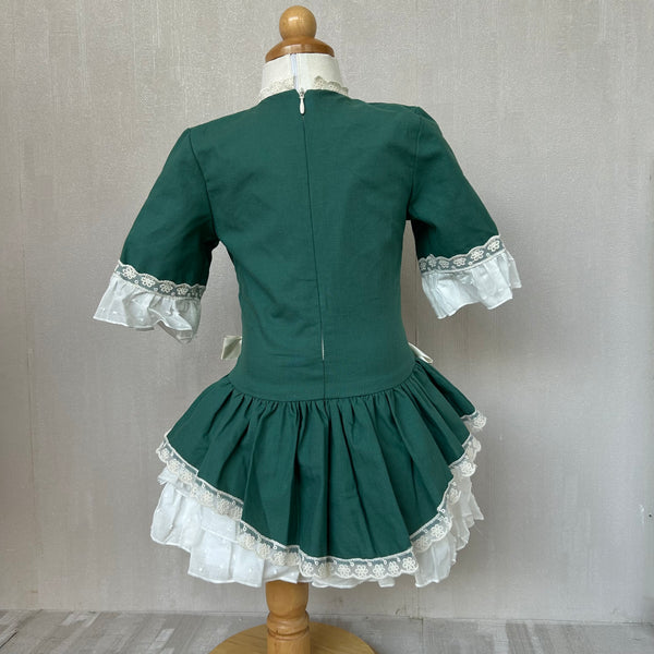 Vestido Corte Bajo Verde Encaje