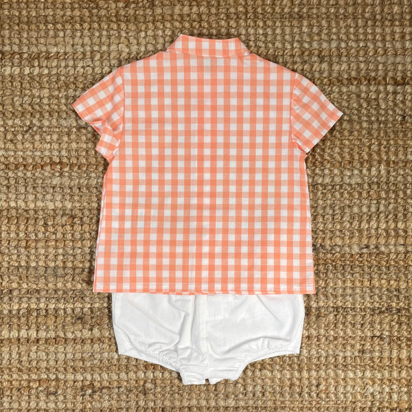 Conjunto Levante Mandarina Cuadros