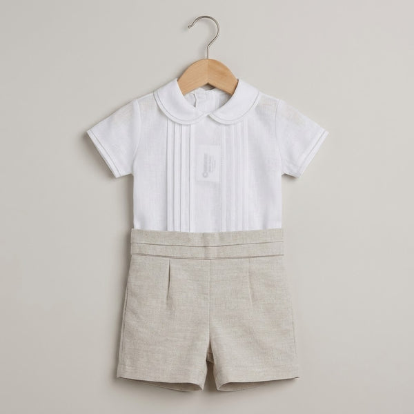 Conjunto 499 Lino con Fajín - Blanco Roto