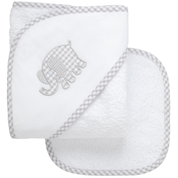 Set de Toalla con Capucha & Toallita - Elefante Gris