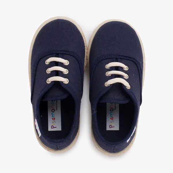 Zapatillas Lona Cordones - Azul Marino