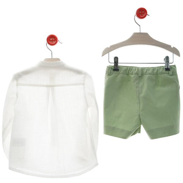 Conjunto Niño Bermuda Jamaica - Verde Empolvado
