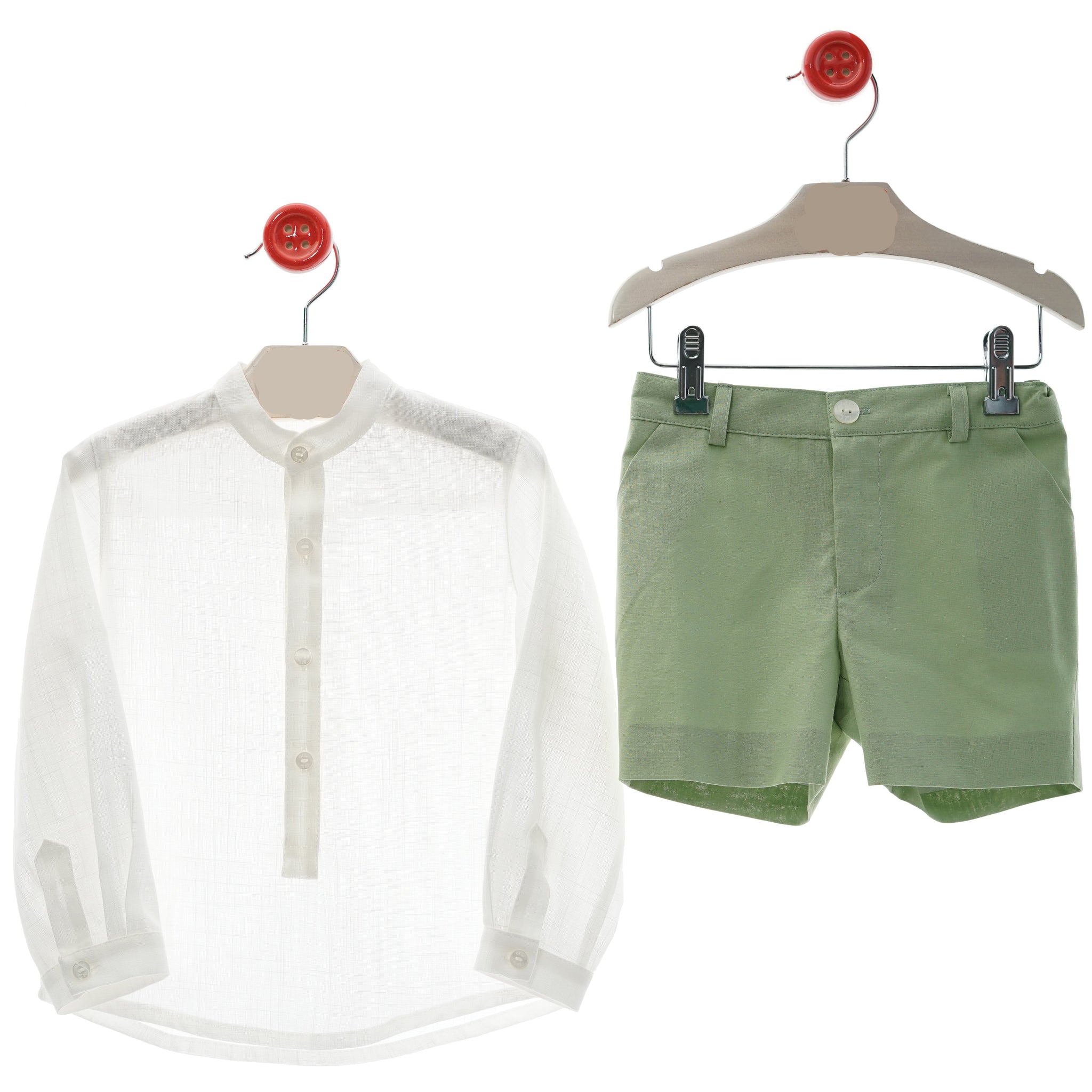 Conjunto Niño Bermuda Jamaica - Verde Empolvado