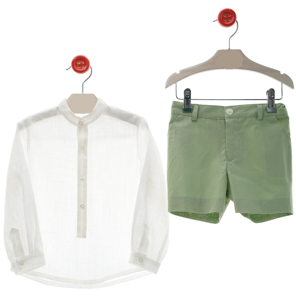 Conjunto Niño Bermuda Jamaica - Verde Empolvado