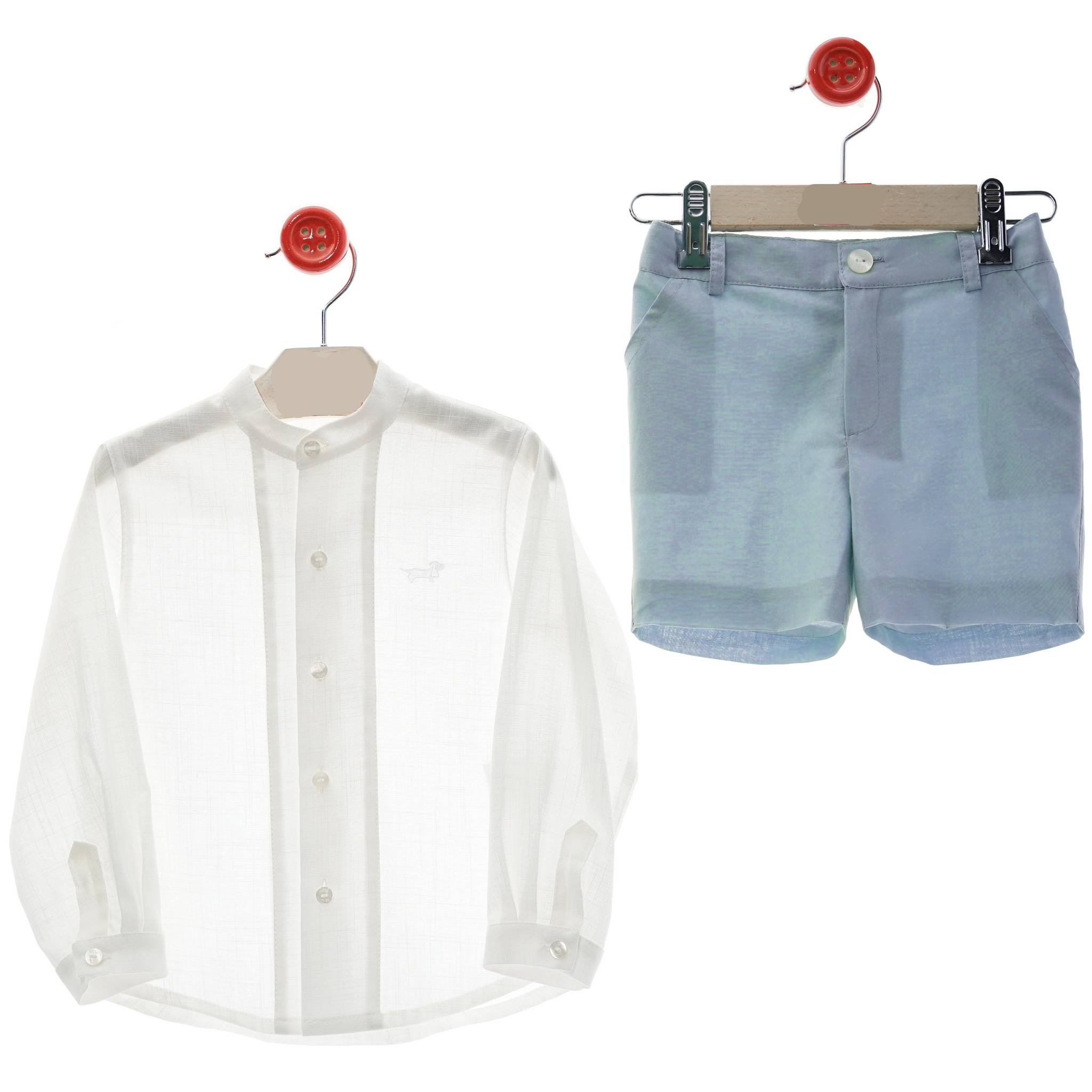 Conjunto Niño Bermuda Madeira - Celeste Empolvado