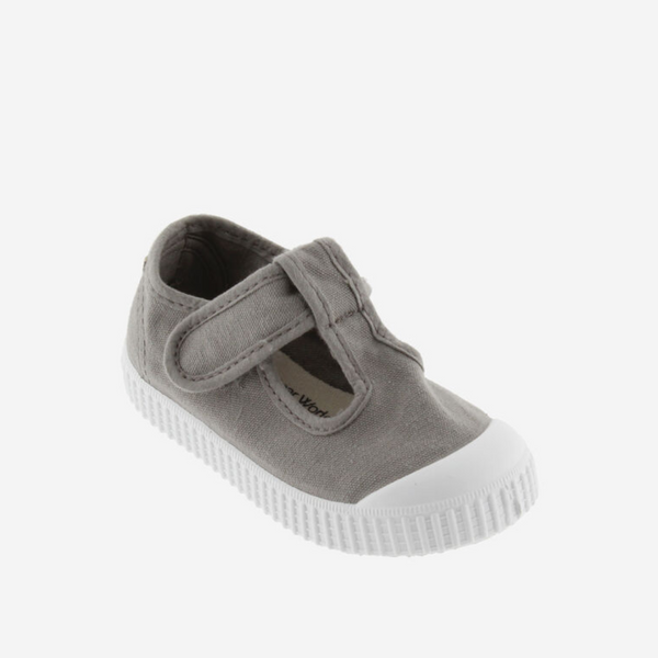 Zapatillas Gris Abiertas con Velcro