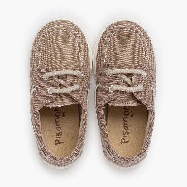 Zapatos Náuticos Lona Orgánica - Tostado