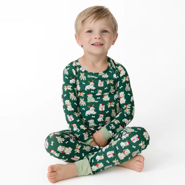 Pijama Manga Larga Navidad - Perritos Navideños