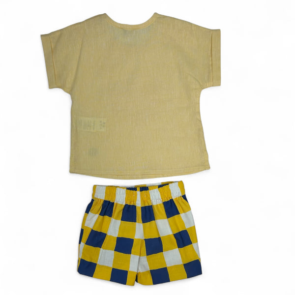 Conjunto Niño Cuadros - Amarillo