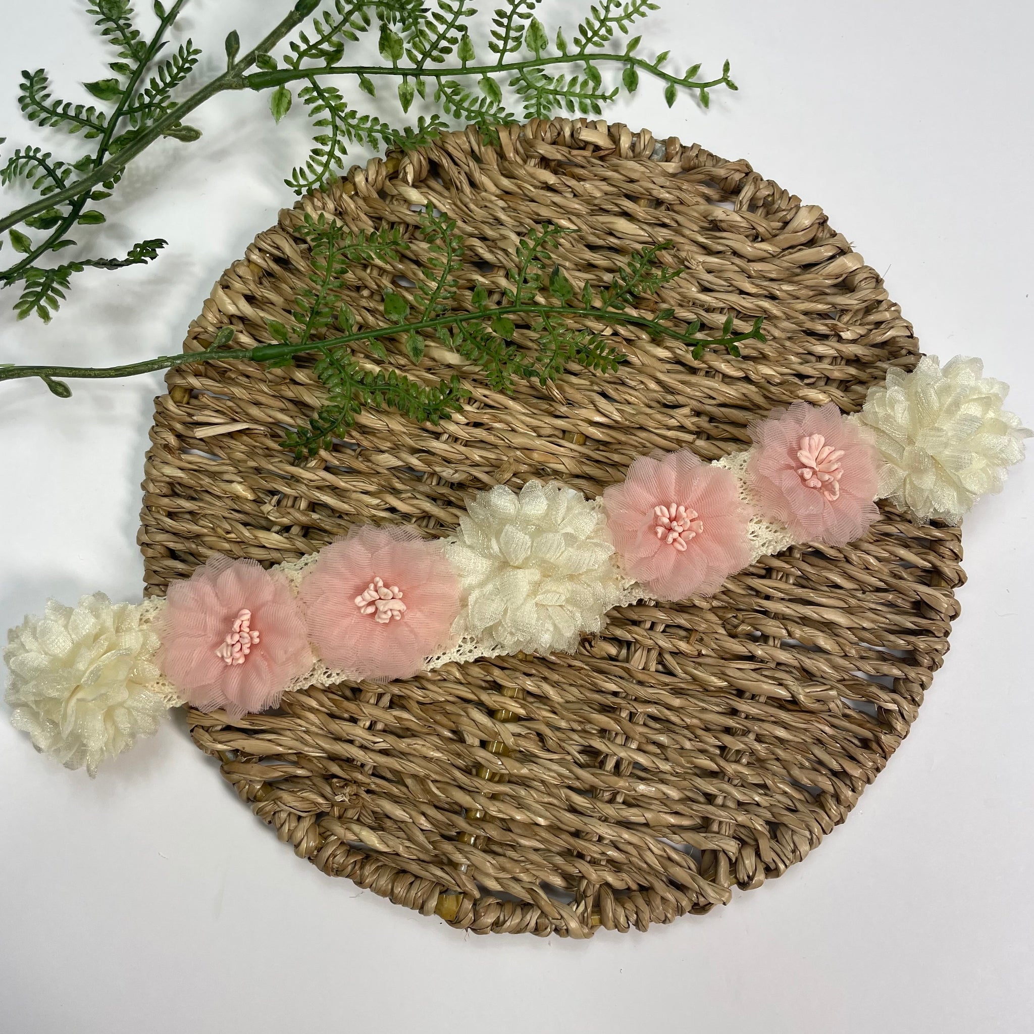 Corona Flores Rosa/Beige