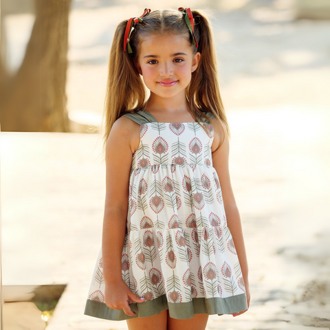 Vestido Estampado Niña - Verde