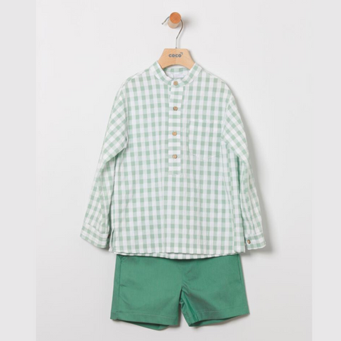Conjunto Niño Camisa Cuadros Marsella - Verde