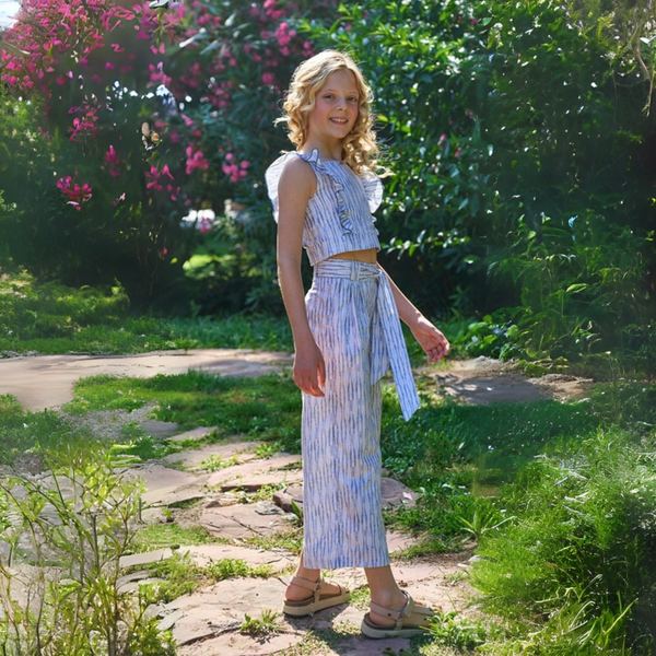 Conjunto Niña Étnico Azul