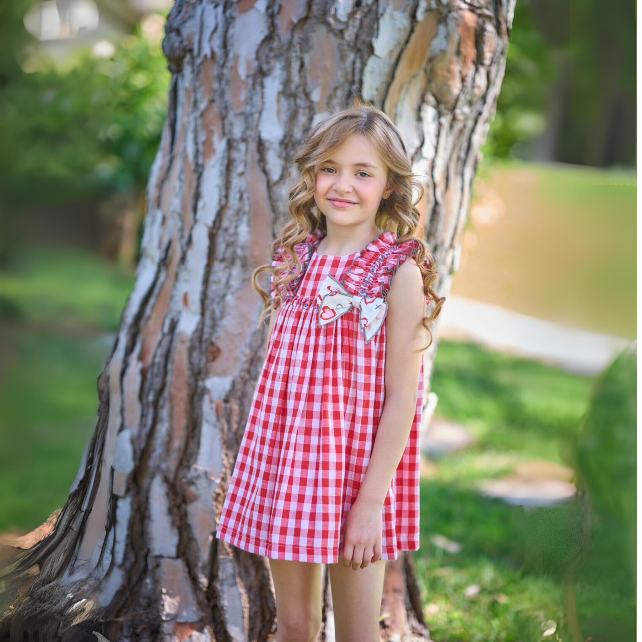 Vestido Niña Vichy Rojo