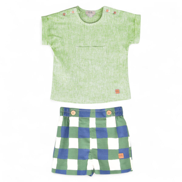 Conjunto Niño Cuadros - Verde