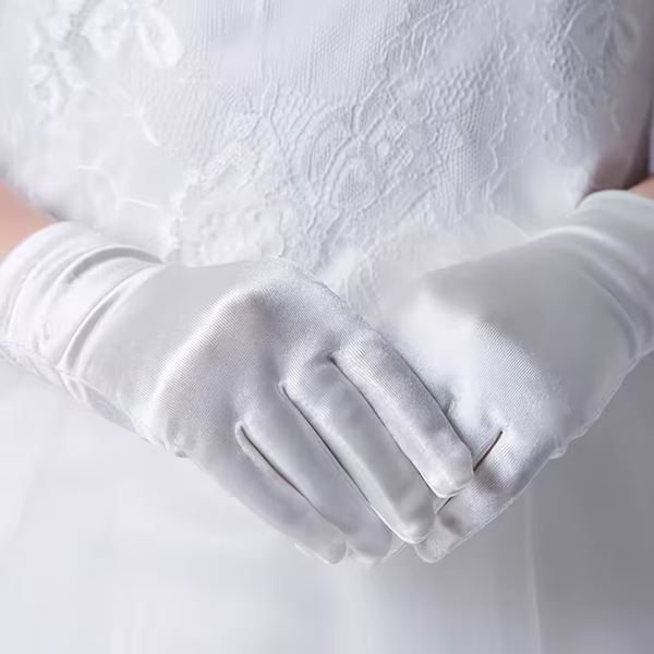 Guantes de Primera Comunión - Blanco Satín