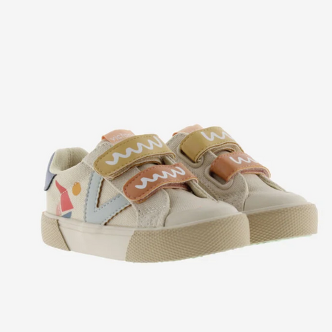 Zapatillas Multicolor Doble Velcro - Beige