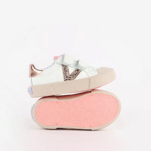 Zapatillas Doble Velcro Tribu Glitter - Rosa