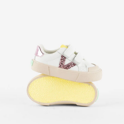 Zapatillas Doble Velcro Tribu Glitter - Pétalo