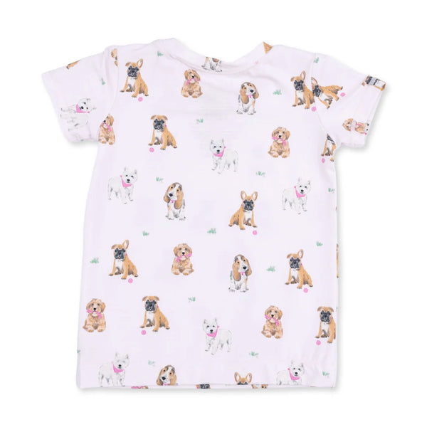 Pijama Manga Corta - Perros Amigos Rosado