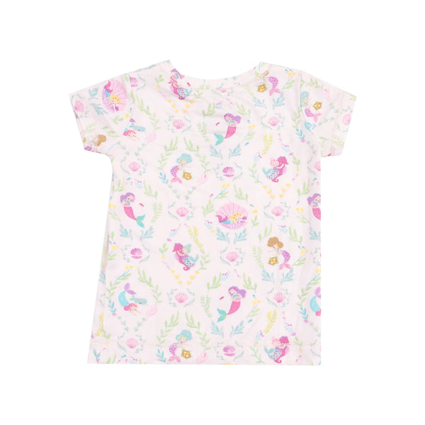 Pijama Manga Corta Sirenas - Rosado