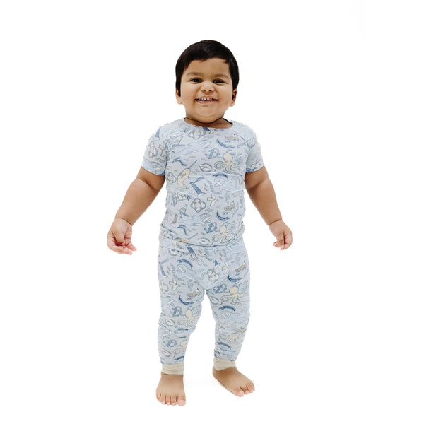 Pijama Manga Corta Nautico - Azul