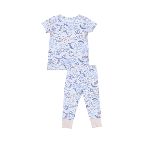 Pijama Manga Corta Nautico - Azul