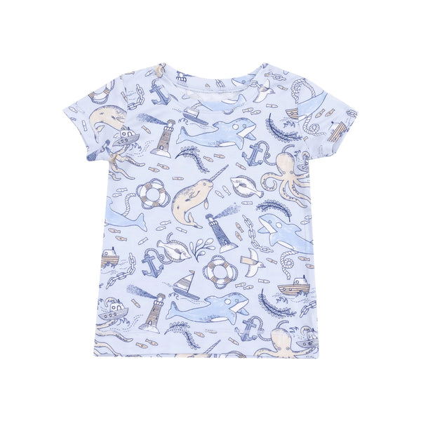 Pijama Manga Corta Nautico - Azul