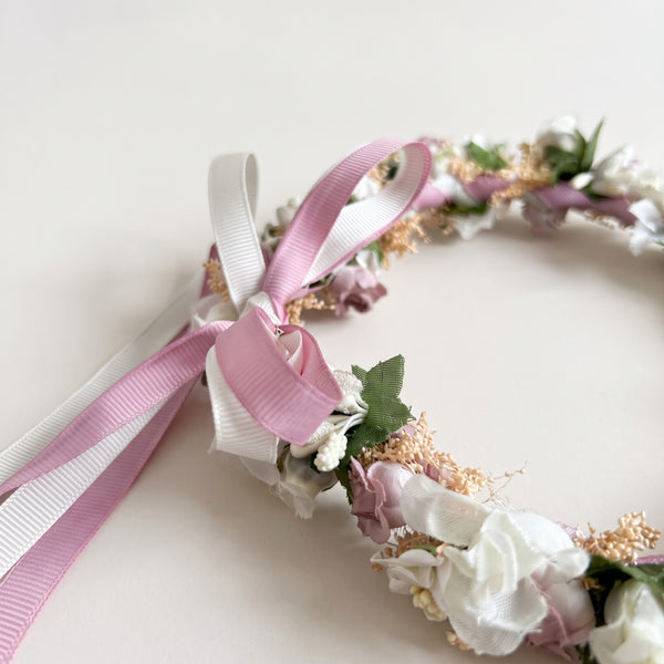 Corona de Flores - Rosa Viejo