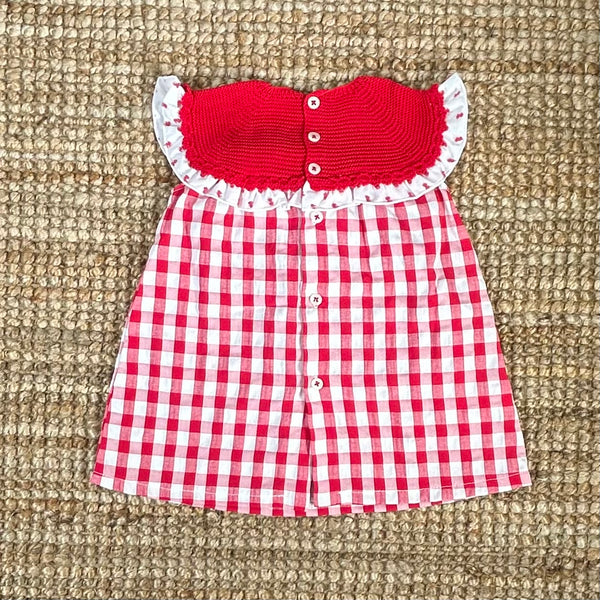 Vestido Cuadros Calobra Rojo