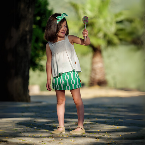 Conjunto Niña Taneka Falda - Verde