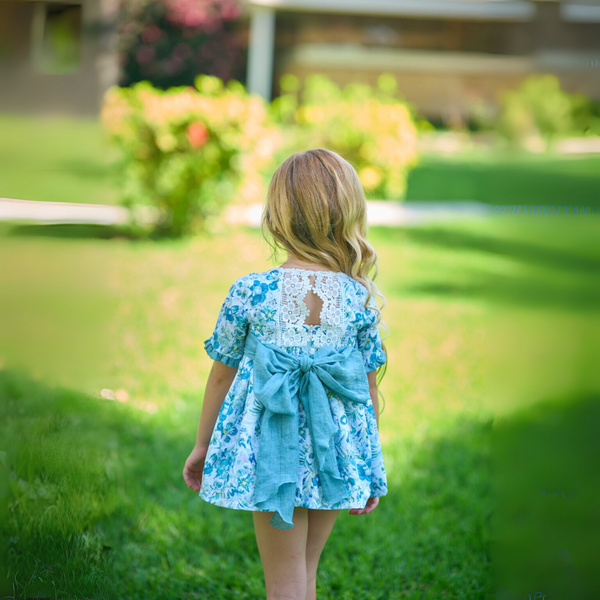 Vestido Niña Flores - Verde