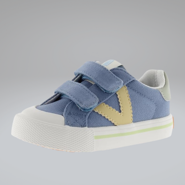 Zapatillas Doble Velcro Tiras- Jeans Amarillo