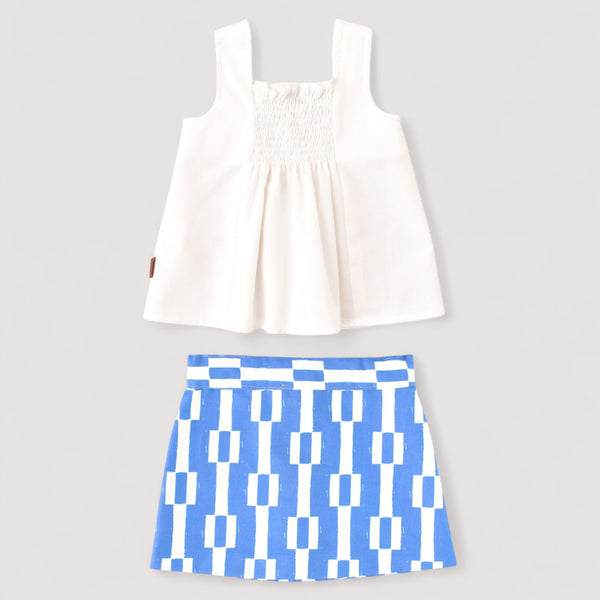 Conjunto Niña Taneka Falda - Azul