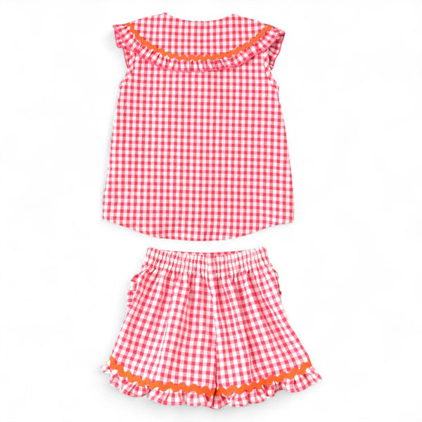 Conjunto Niña Vichy - Fresa