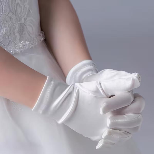 Guantes de Primera Comunión - Blanco Satín