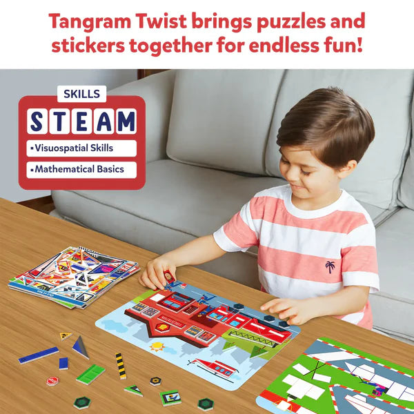 Tangram Twist Arte con Pegatinas - Allá vamos!