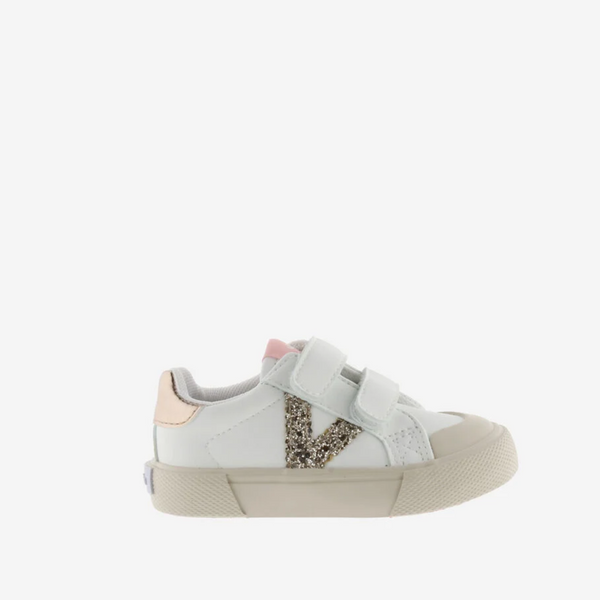 Zapatillas Doble Velcro Tribu Glitter - Rosa