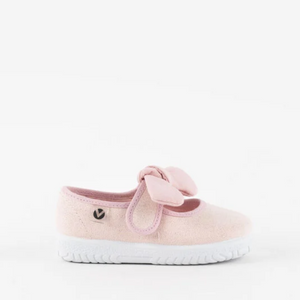 Zapatilla Mercedita Lona Lazo Rosa
