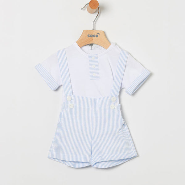 Conjunto Niño Peto Nimes - Celeste