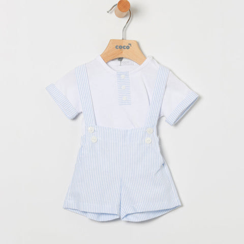 Conjunto Niño Peto Nimes - Celeste