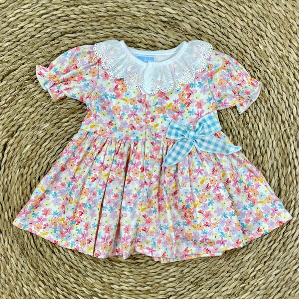 Vestido Vedella Flores - Turquesa