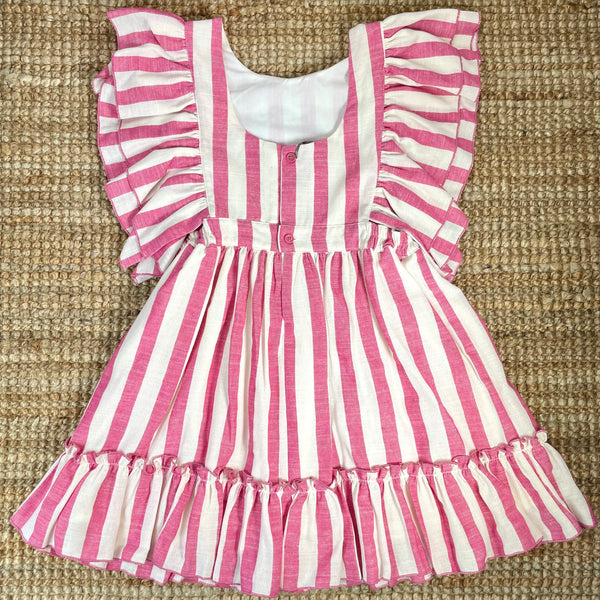 Vestido Rayas Fresa