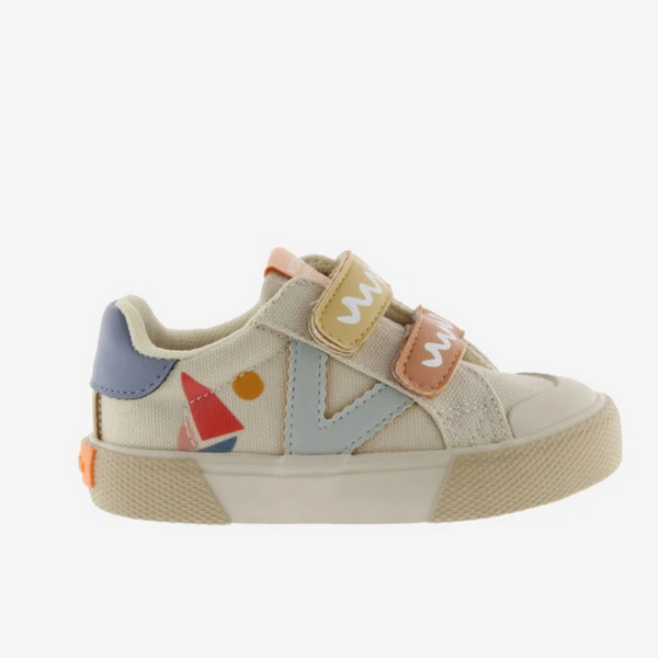 Zapatillas Multicolor Doble Velcro - Beige