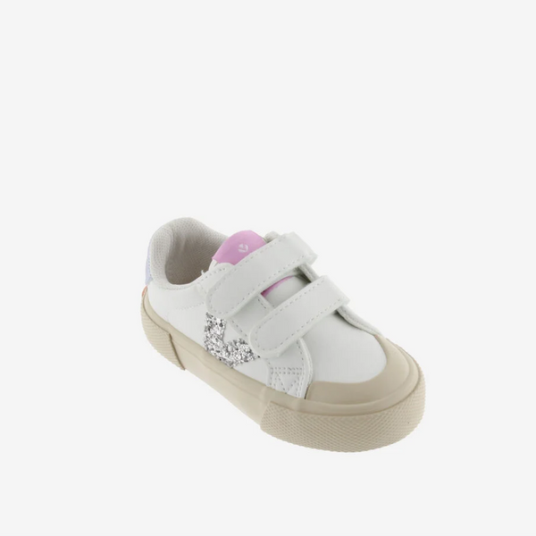 Zapatillas Doble Velcro Tribu Glitter - Plata